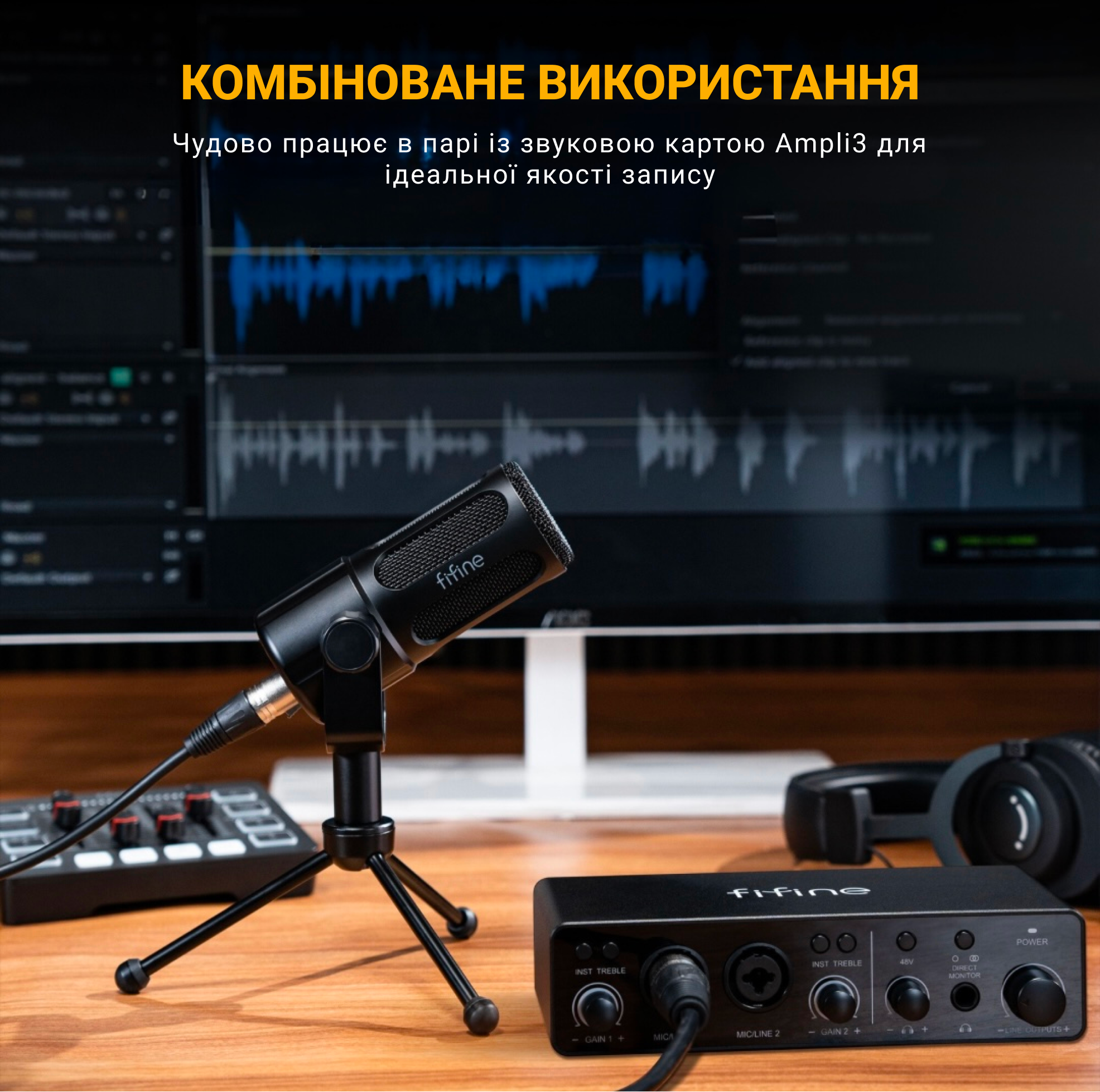 Купити FIFINE Tank 1 Студійний динамічний мікрофон з розʼємом XLR