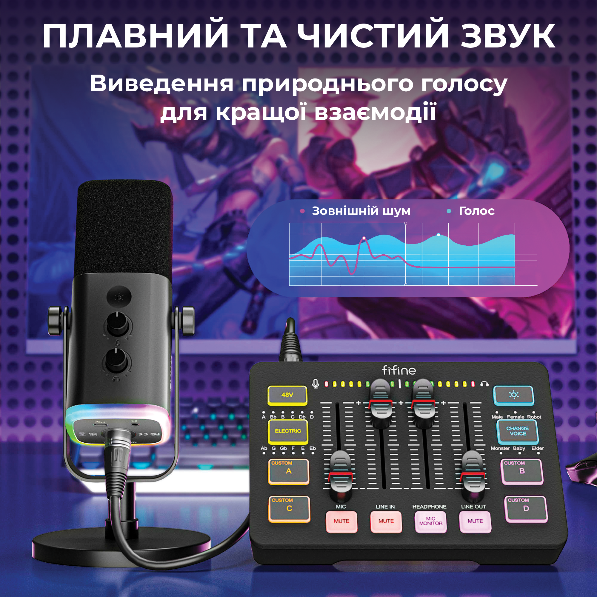 Fifine KS 5 & BM 88 セット Купити FIFINE KS5 Студійний динамічний мікрофон з розʼємом USB і